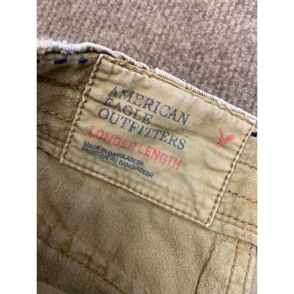 American Eagle Shorts Mens 30 Flat Front Lived In Chino Longer Length Cotton - Picture 7 of 9